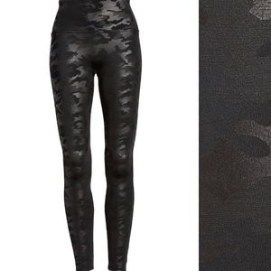 Spanx faux leather camo leggings